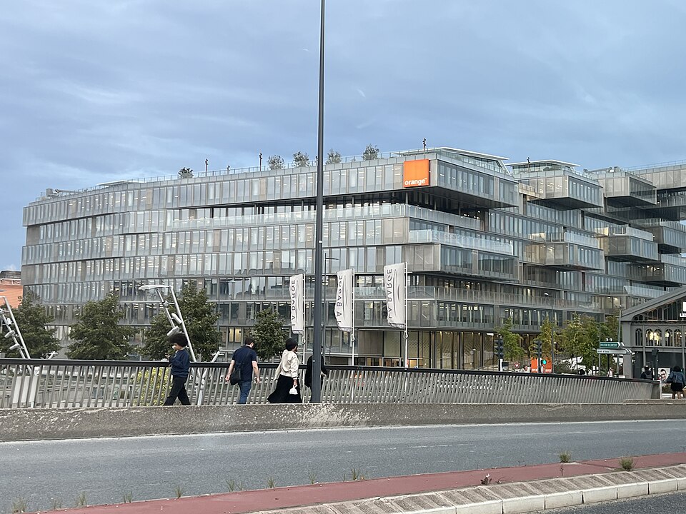 Orange headquarters in Issy-les-Moulineaux, France, in 2023